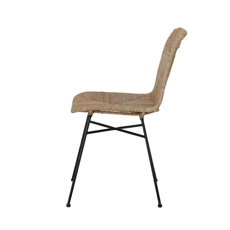 Bloomingville Nor Dining Chair Nature Iron Hand-braided Lampakanay - ModernistaLiving