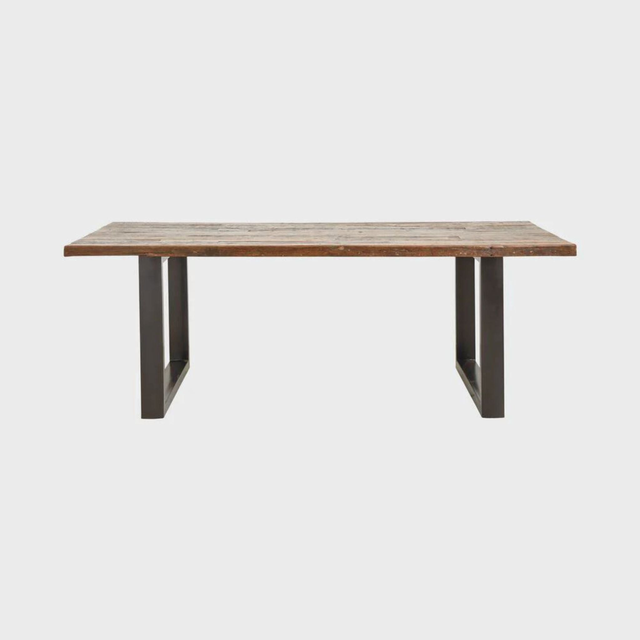 Nordal Vintage Iron Dining Table with Wooden Top Raw - ModernistaLiving