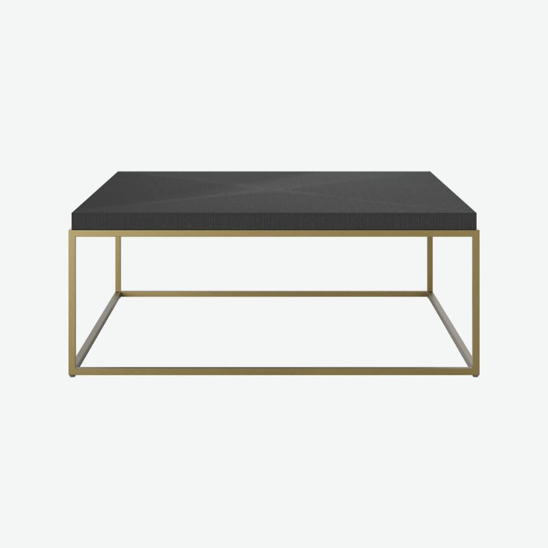 D.I. Designs Norton Coffee Table Black Square Brass Style Base - ModernistaLiving