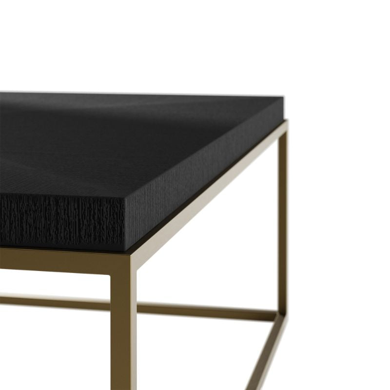 D.I. Designs Norton Coffee Table Black Square Brass Style Base - ModernistaLiving