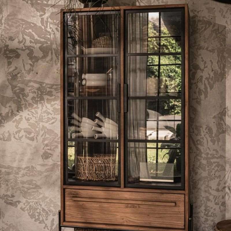 dBodhi Outline Cabinet 2 Glass Doors 1 Drawer 1 Open Rack - ModernistaLiving