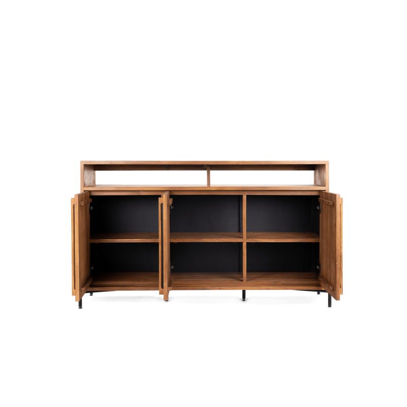 dBodhi Outline Dresser Sideboard 3 Doors 1 Open Rack Reclaimed Teak - ModernistaLiving