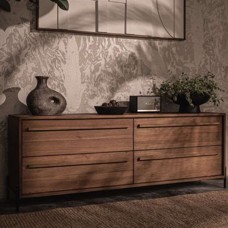 dBodhi Outline Dresser Chest of Drawers 4 Drawer Reclaimed Teak - ModernistaLiving