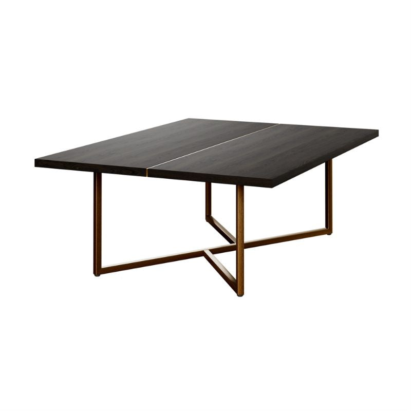 D.I. Designs Overbury Coffee Table Chocolate Brown Bronze Steel Base - ModernistaLiving