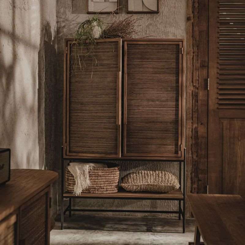 dBodhi Coco Cabinet 2 Doors 1 Open Rack Wide Reclaimed Teak - ModernistaLiving