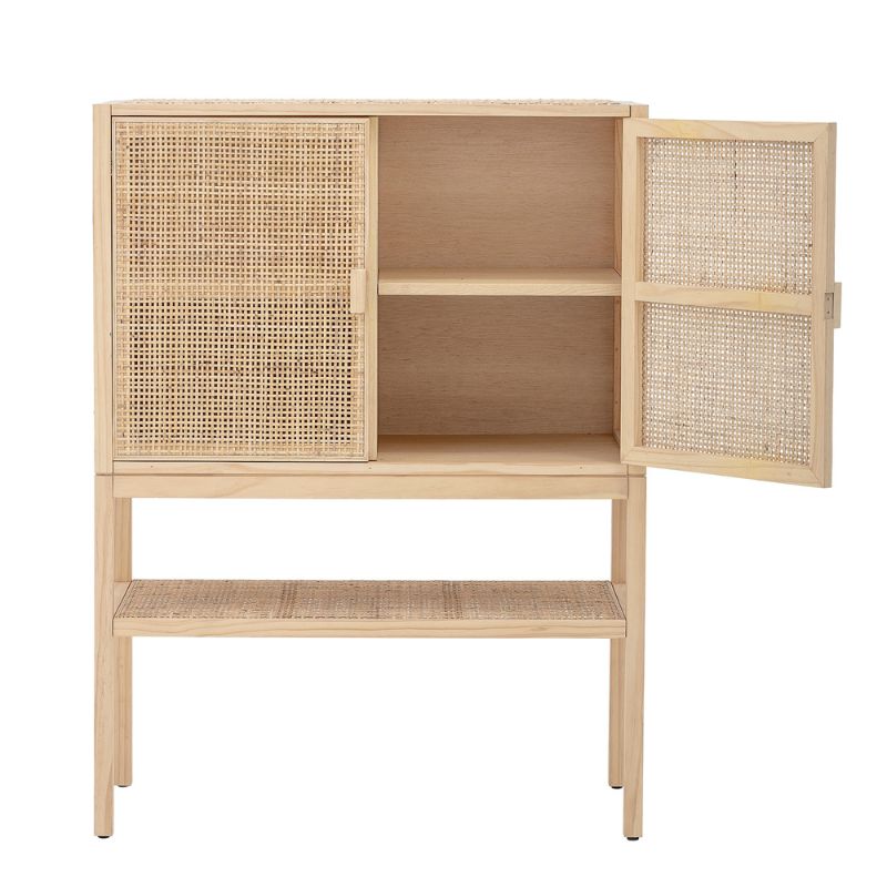 Bloomingville Sanna Cabinet 2 Doors 1 Open Rack Nature Gmelina Wood - ModernistaLiving