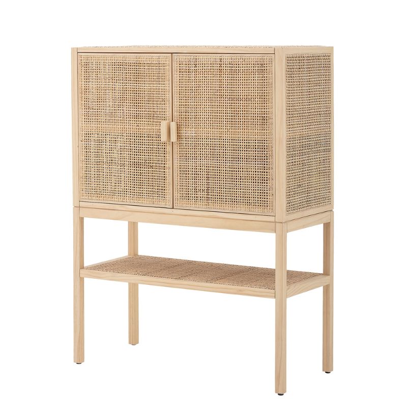 Bloomingville Sanna Cabinet 2 Doors 1 Open Rack Nature Gmelina Wood - ModernistaLiving