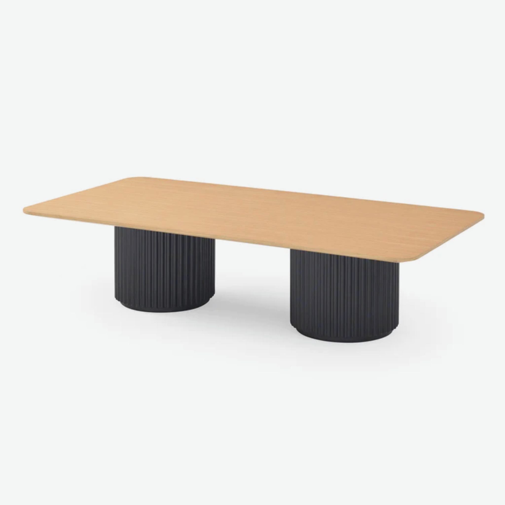 Tommy Franks Lantine Coffee Table - Double Pedestal - Ash/Black