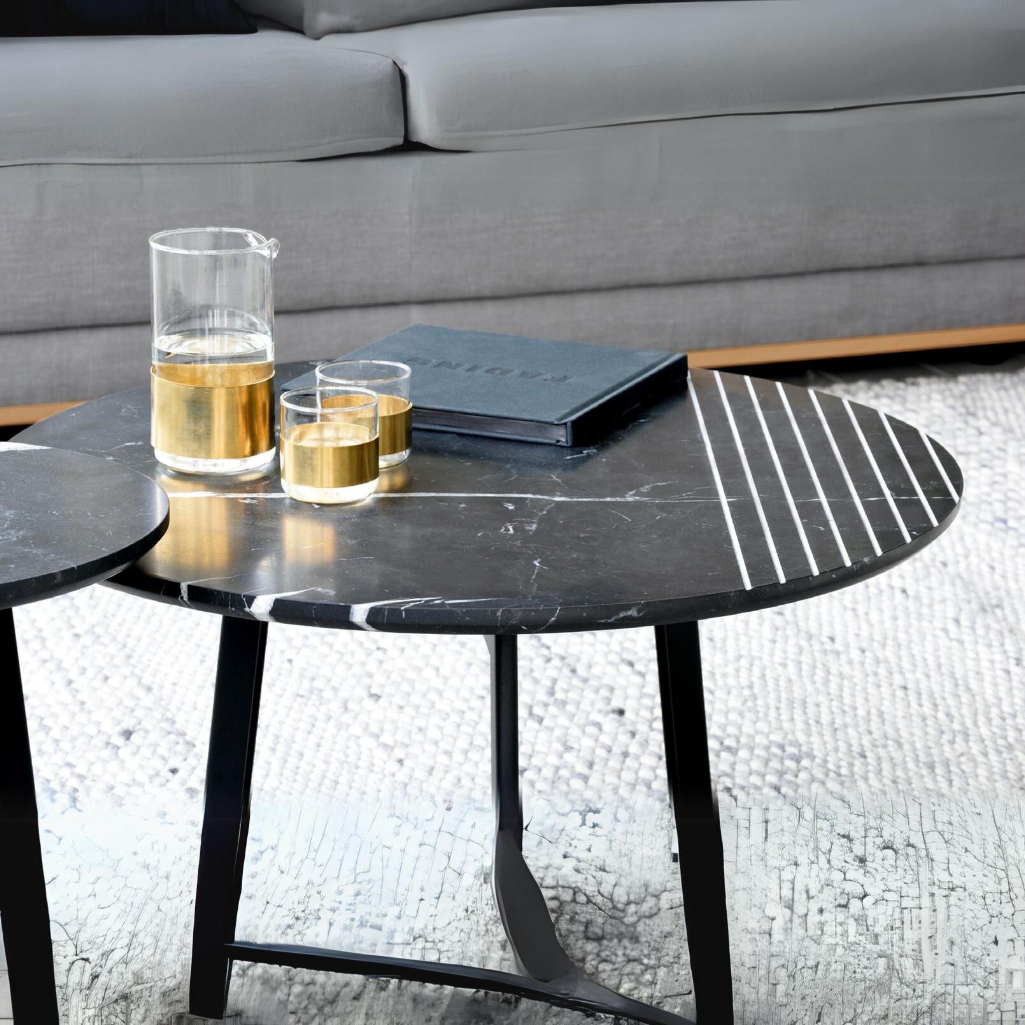 Vincent Sheppard Groove Table Nero Marquina Marble Top