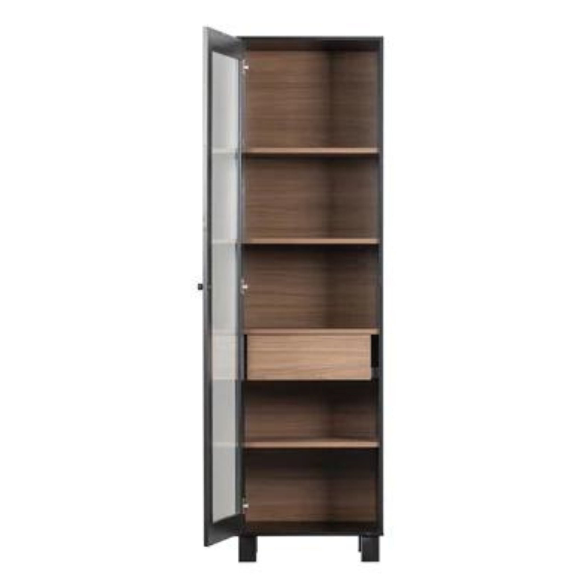 Woood Goos 1 Door Cabinet Pine Black/Walnut (FSC) - ModernistaLiving