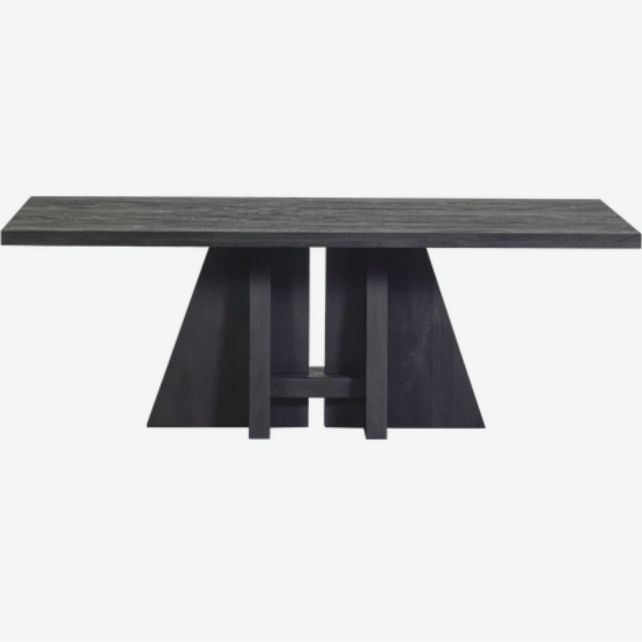 Woood Kean Dining Table with Centre Leg Mango Wood Black - ModernistaLiving