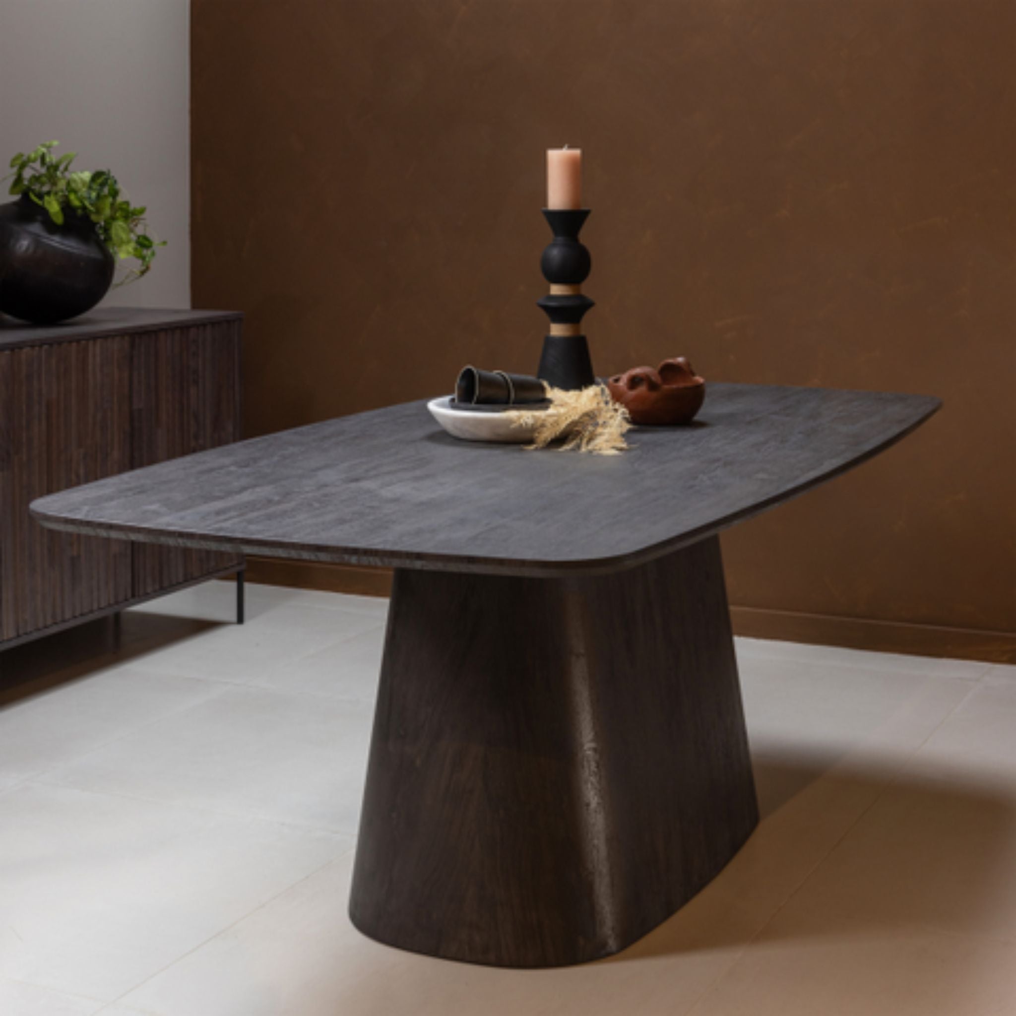 Woood Leah Dining Table MDF Dark Brown 200x105cm - ModernistaLiving