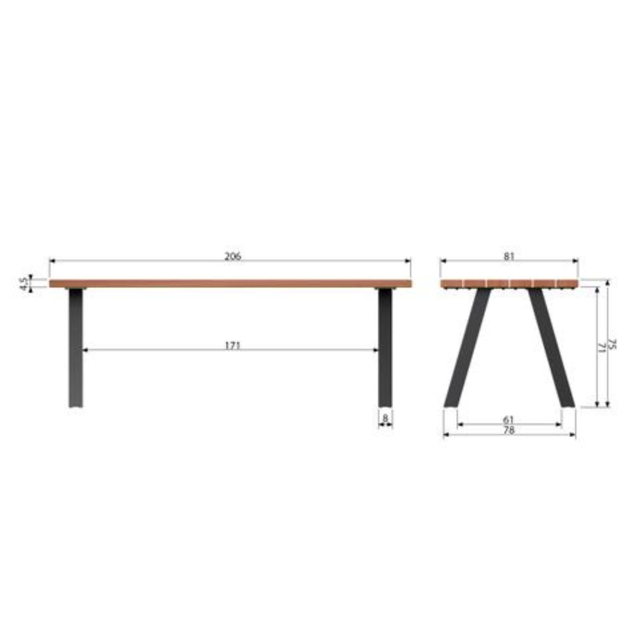 Woood Tablo Outdoor Dining Table Ayous Wood with a-leg Metal [fsc] - ModernistaLiving