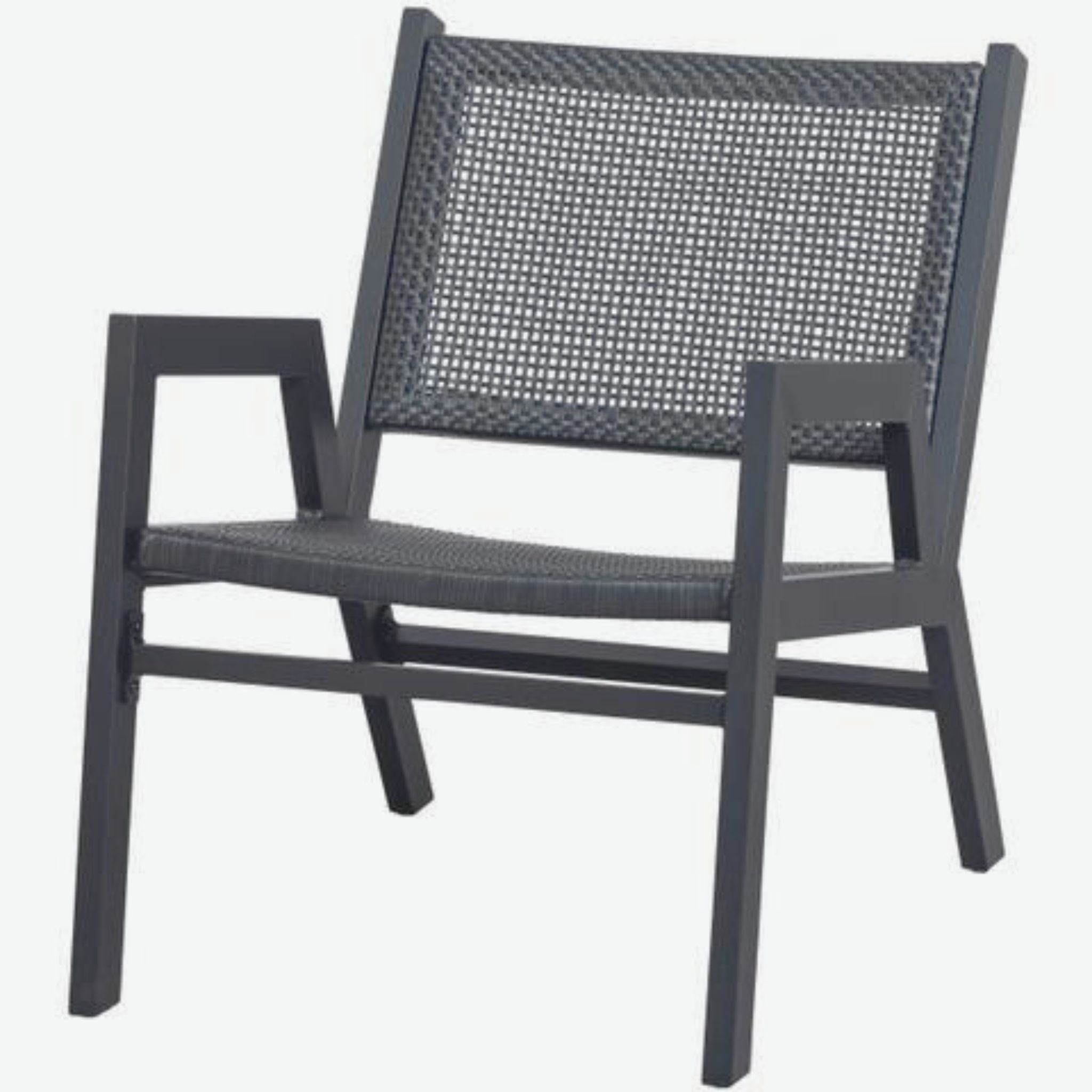 Woood Pem Outdoor Armchair Aluminium Black Set of 2 - ModernistaLiving