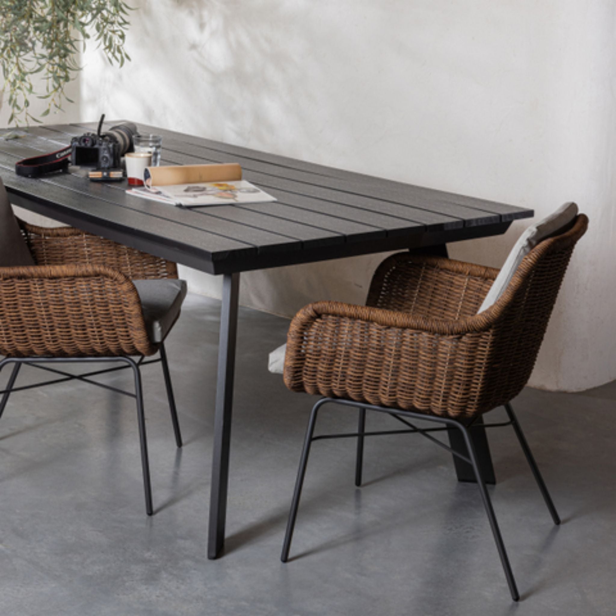 Woood Veerle Dining Table Aluminium/Polywood Anthracite 100x220cm - ModernistaLiving