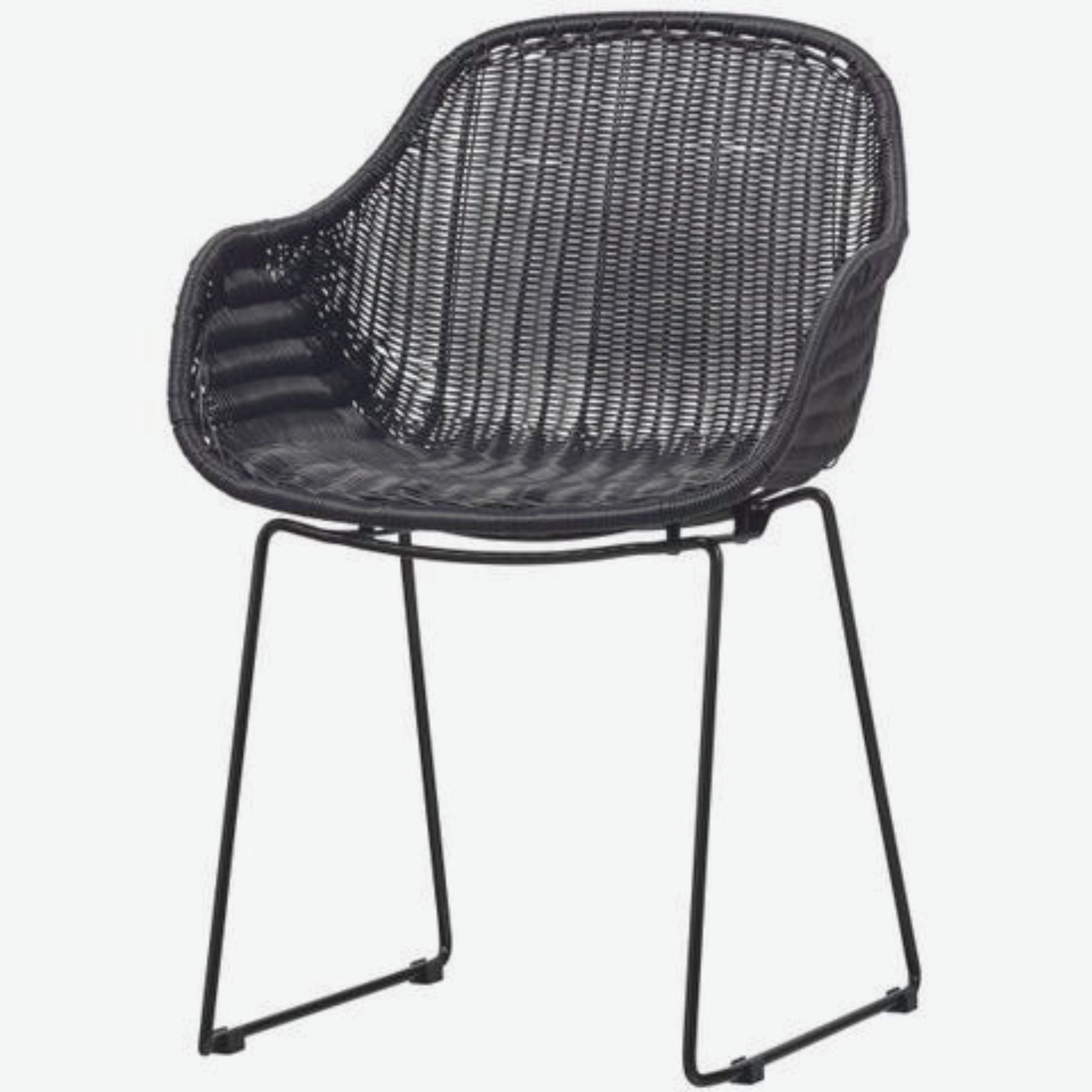 Woood Willow Outdoor Dining Chair Black Set of 2 - ModernistaLiving