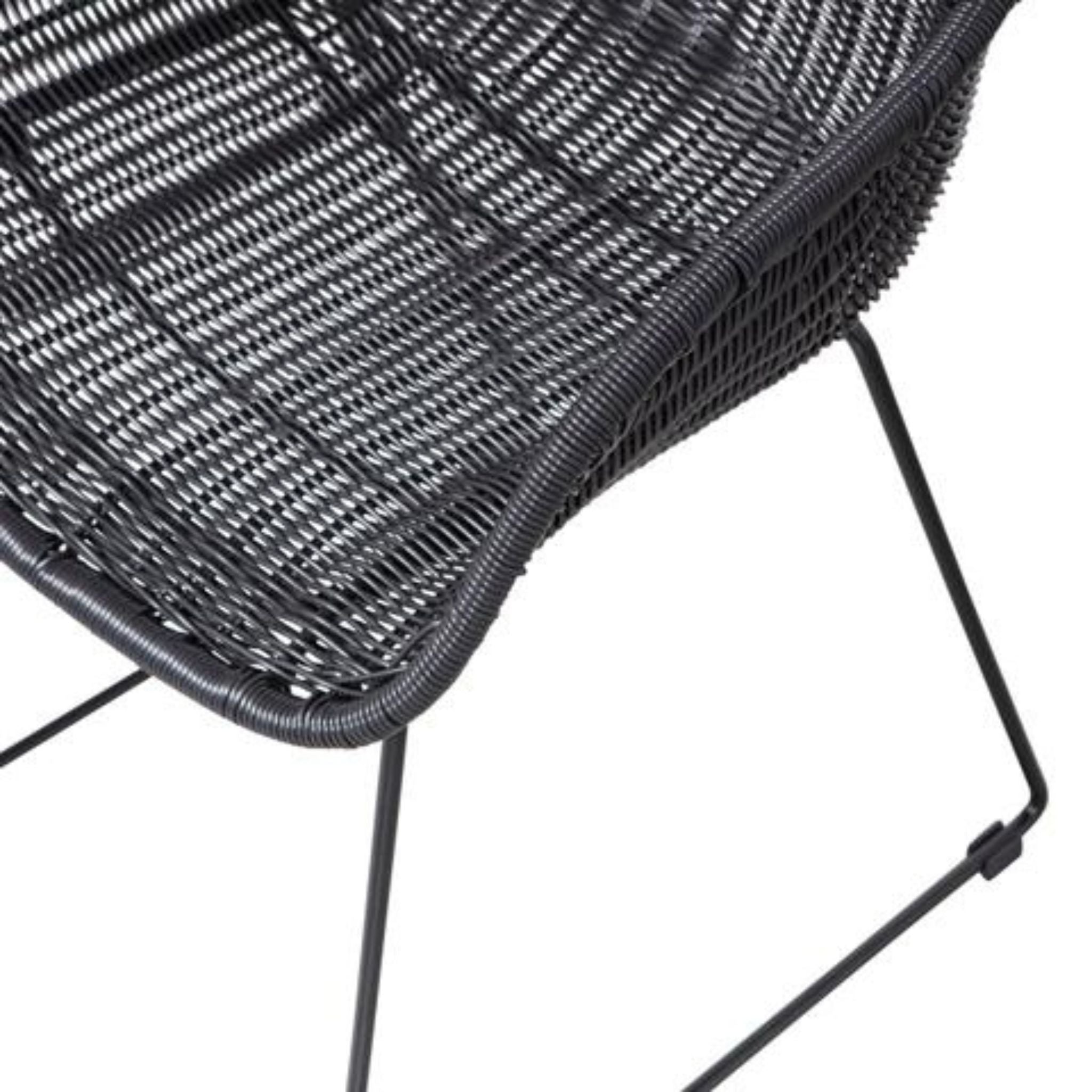 Woood Willow Outdoor Dining Chair Black Set of 2 - ModernistaLiving