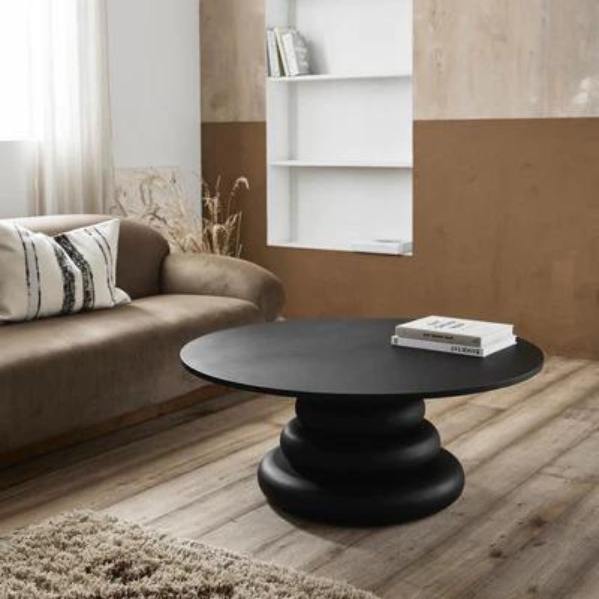 Nordal Yalu Round Coffee Table Black - ModernistaLiving