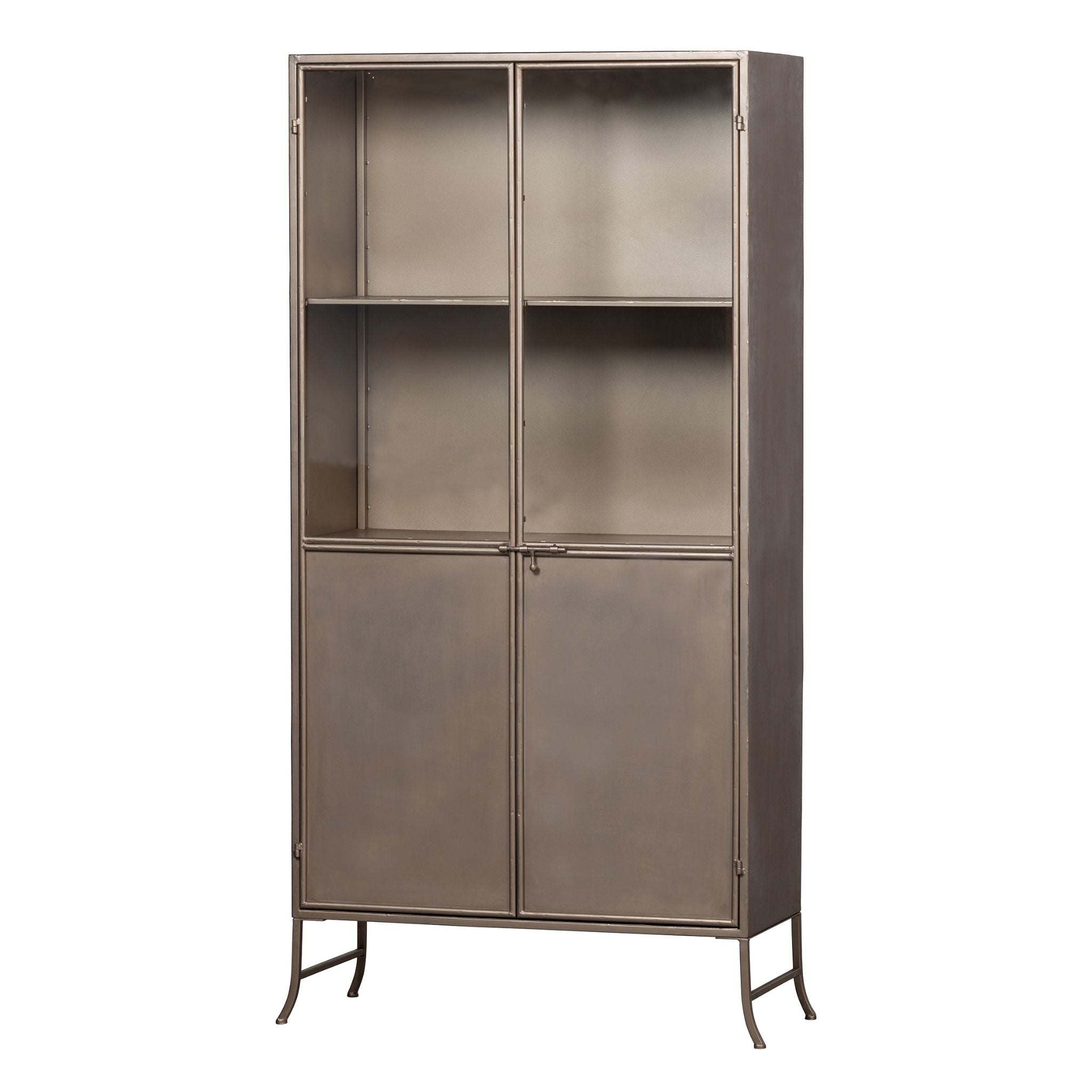 BePureHome Fossil Glass-Door Cabinet Metal Champagne - ModernistaLiving