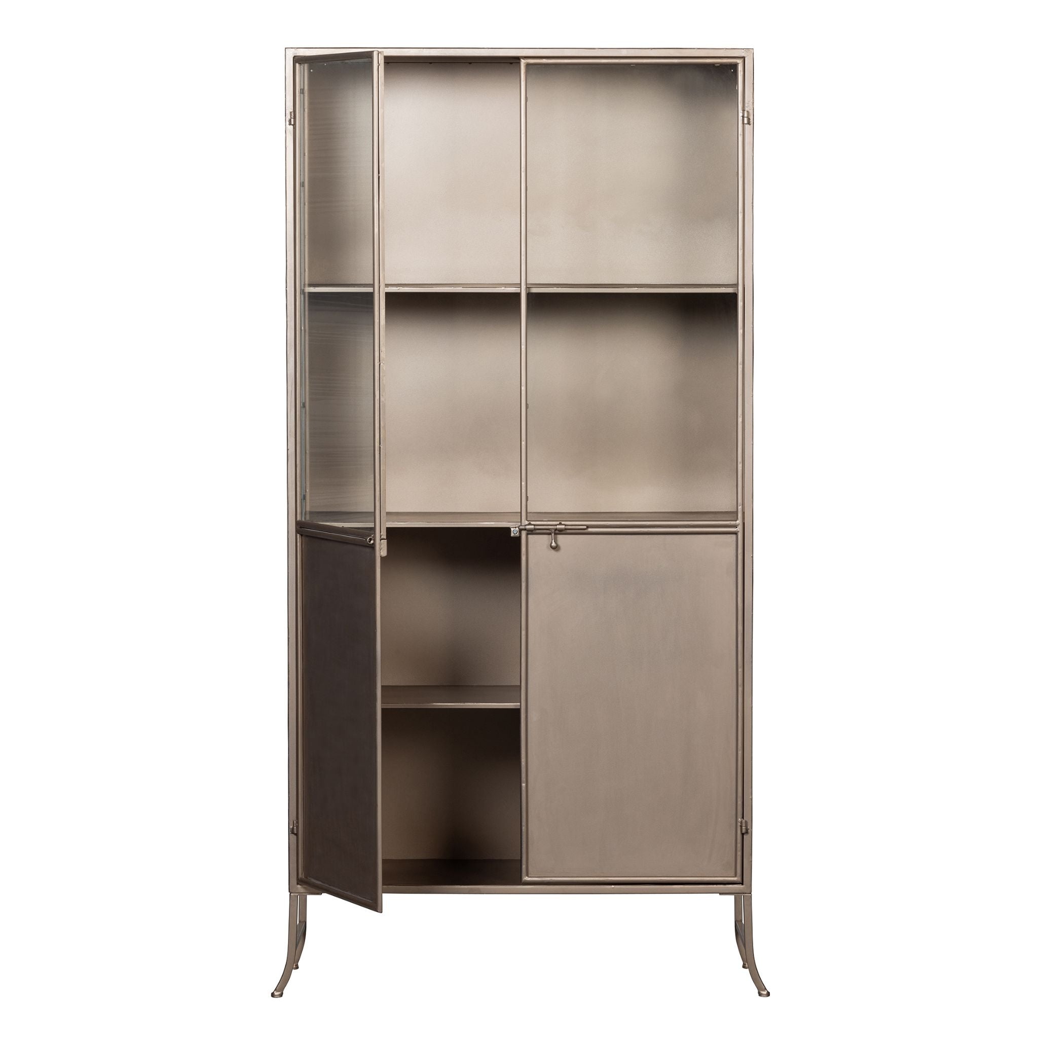 BePureHome Fossil Glass-Door Cabinet Metal Champagne - ModernistaLiving