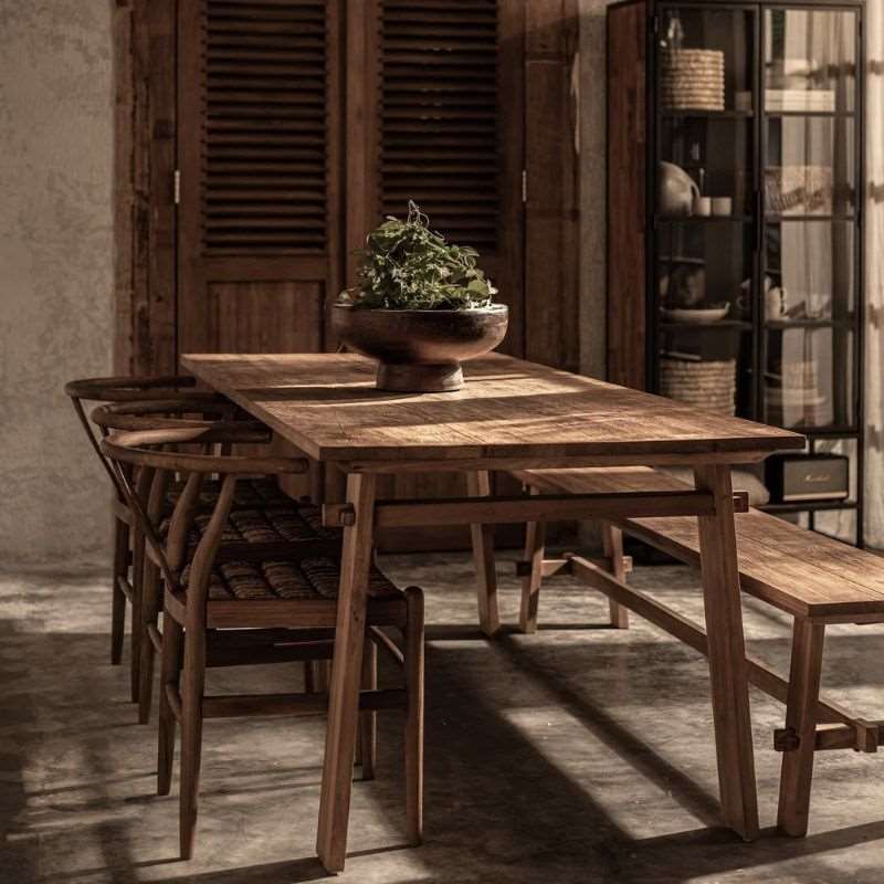 dBodhi Artisan Dining Table Reclaimed Teak Joinery Legs - ModernistaLiving