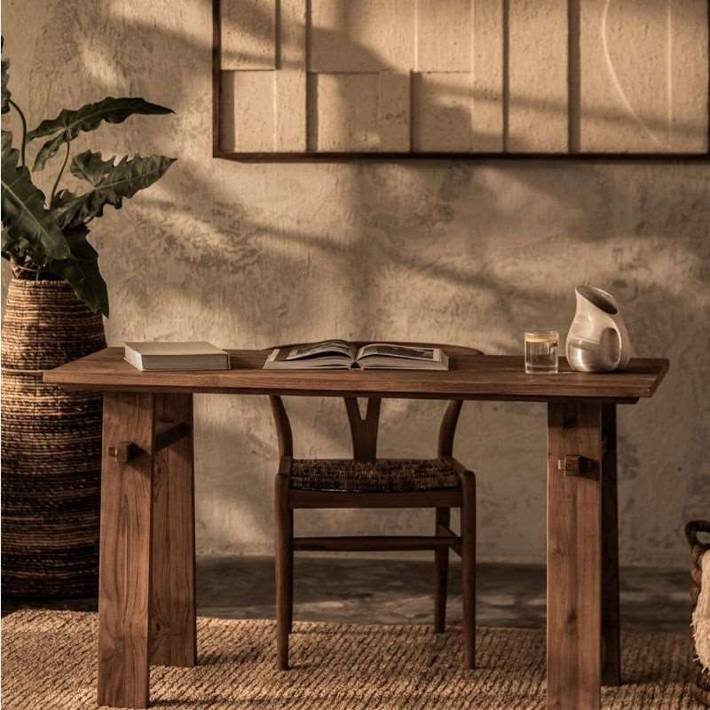 dBodhi Artisan Writing Desk Reclaimed Teak Joinery Legs - ModernistaLiving