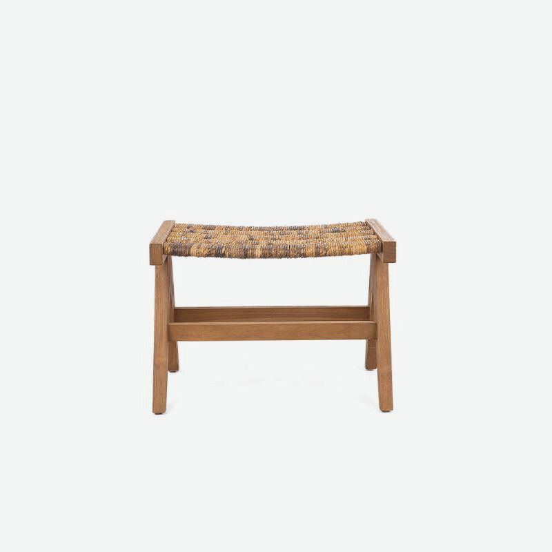 dBodhi Caterpillar Brawny Footstool Teak Wood Handwoven Abaca - ModernistaLiving
