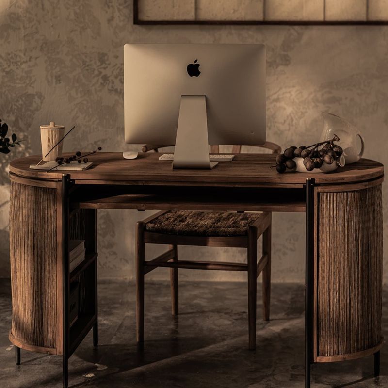 dBodhi Coco Writing Desk Reclaimed Teak Iron Legs - ModernistaLiving