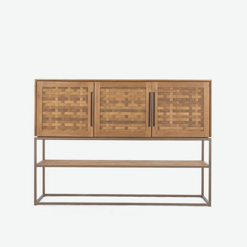 dBodhi Karma Pure High Dresser Sideboard 3 Door Open Rack Reclaimed Teak - ModernistaLiving