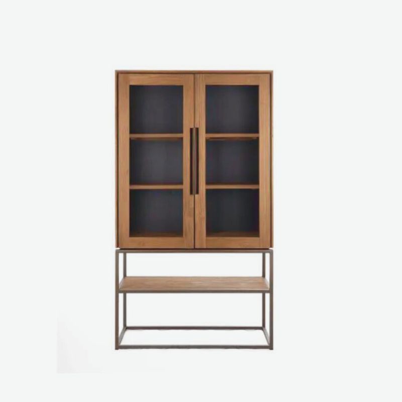 dBodhi Karma Pure Cabinet 2 Glass Doors 1 Open Rack Reclaimed Teak - ModernistaLiving