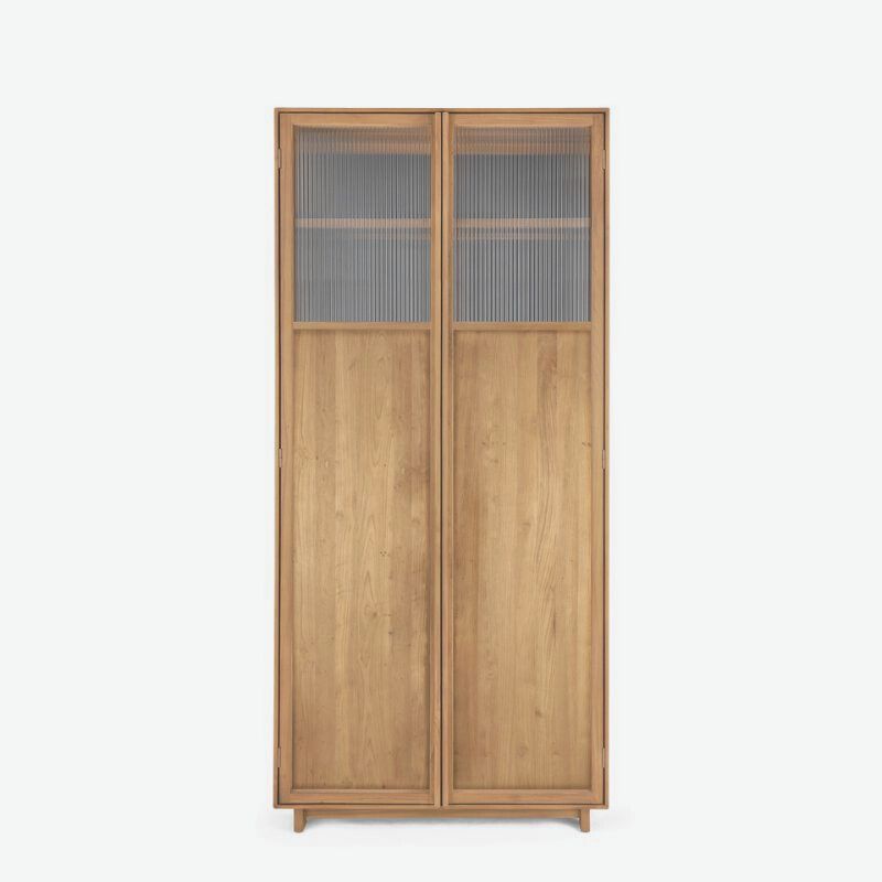 dBodhi Motion Cabinet 2 Doors Textured Glass Reclaimed Teak - ModernistaLiving